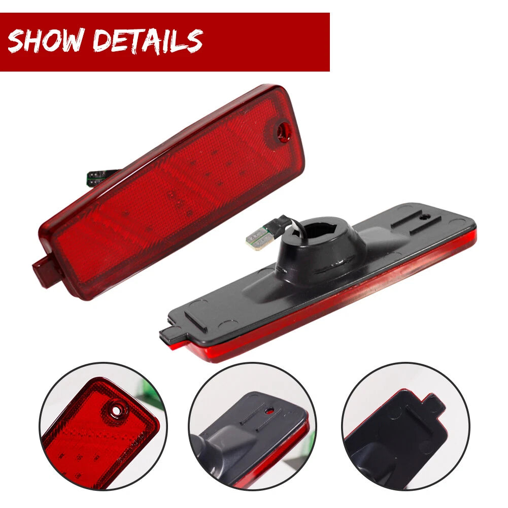 2X Red Lens Rear Bumper Side Marker Reflectors for Chevy HHR (2006–2011)