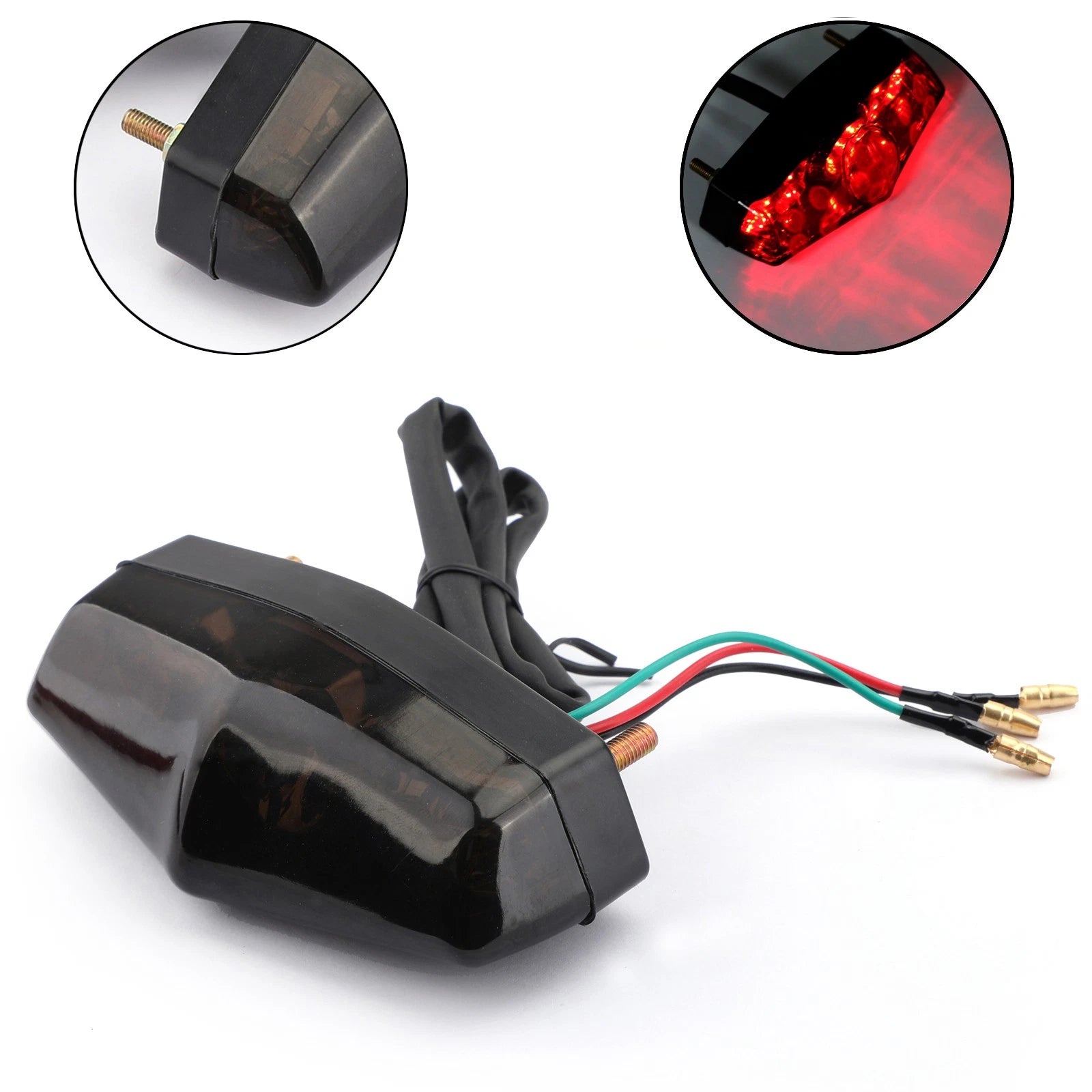 LED Smoke Rear Tail Light Lamp for Universal Motorcycle (12V)