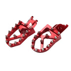 Dirt Bike Footpeg Pedals  Red for Kawasaki KX250F, Honda CR250 (06-18, 02-07)