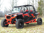 SuperATV Rock Slider Nerf Bars for Polaris RZR XP 4 Turbo (2016–2023) - Red