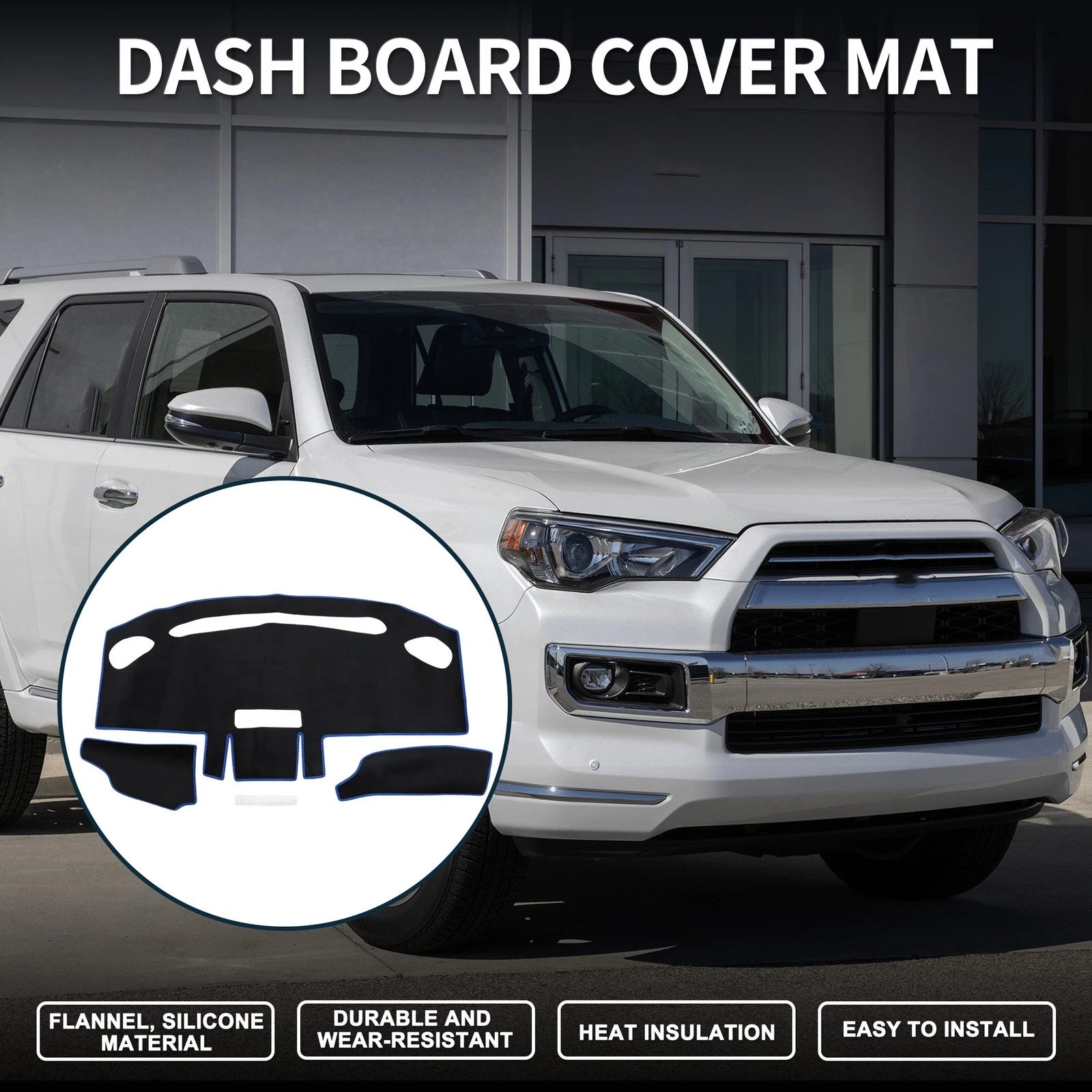Dashboard Cover Mat for Mazda Flair Wagon MM21 (2012–2019) Black Blue Set