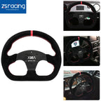 325mm Black Flat Suede Leather Steering Wheel for Universal Fit (Racing, Drift)