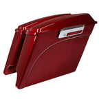 5" Red Stretched Hard Saddlebag for Harley Touring Road King Glide (1993–2013)