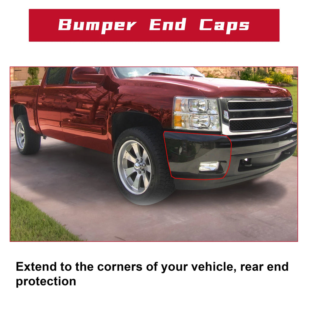 Set of 2 Bumper End Caps for Chevy Silverado 1500 (2007-2013)