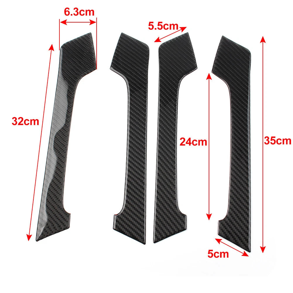 Set of 4 Interior Door Handle Trim Black for Toyota Land Cruiser Prado (2010–2018)