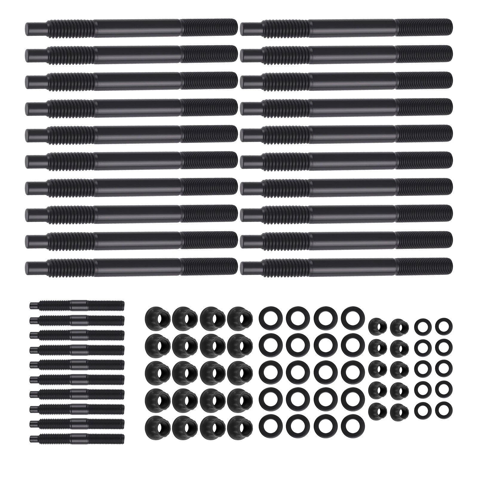 Black Head Studs Bolts Kit for Chevy Gen III/IV LS Series (2004–2020) 234-4345