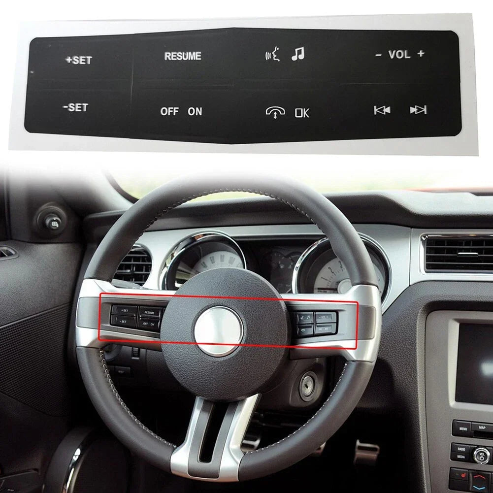 Steering Wheel Control Button Repair Decals for Ford Mustang (2010–2012)