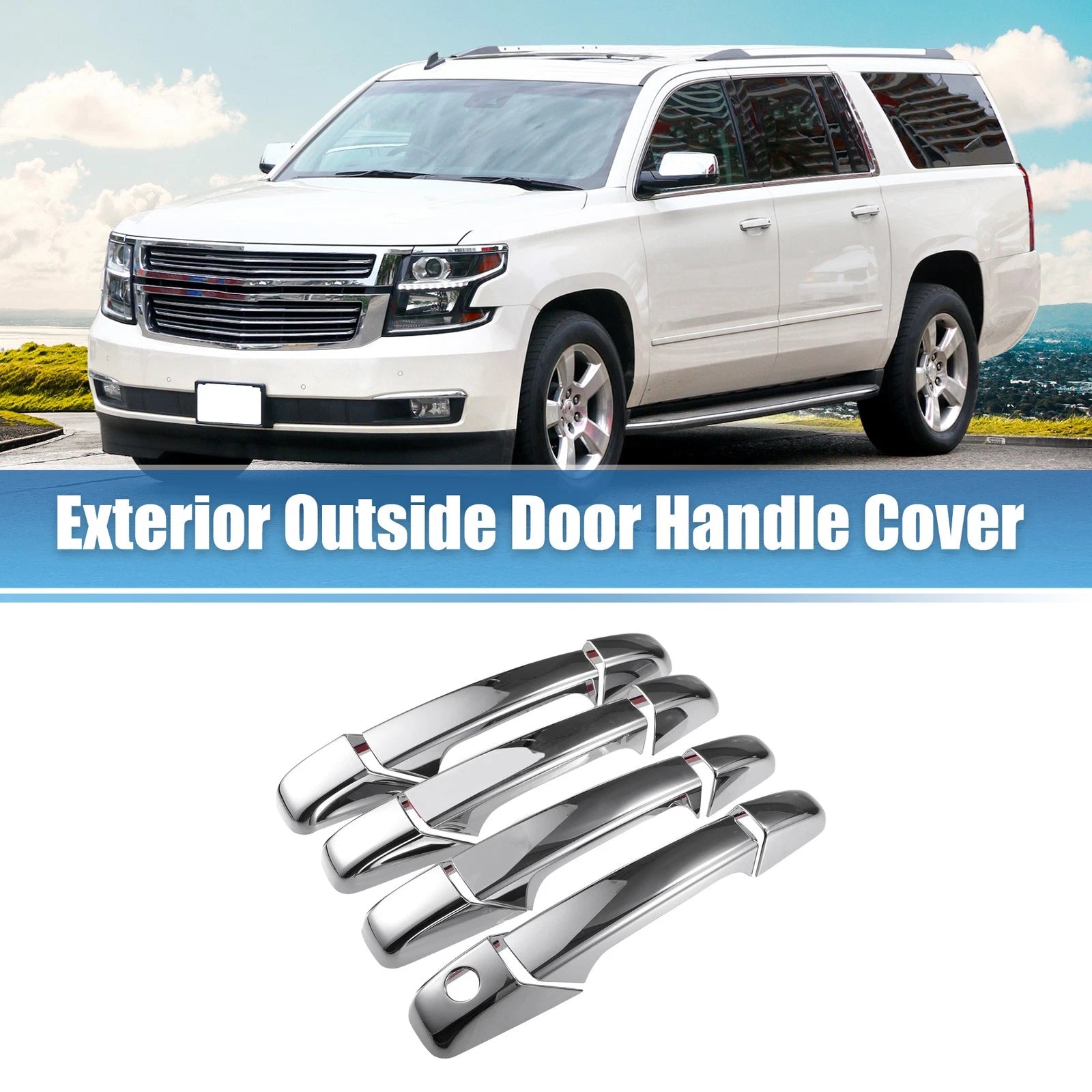 Set of 4 Exterior Door Handle Covers for Chevrolet Silverado 1500 (2007–2013)