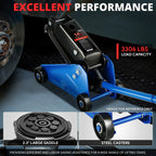 5.5-15.35 3000lbs Capacity Alloy Steel Hydraulic Floor Jack with Swivel Caster