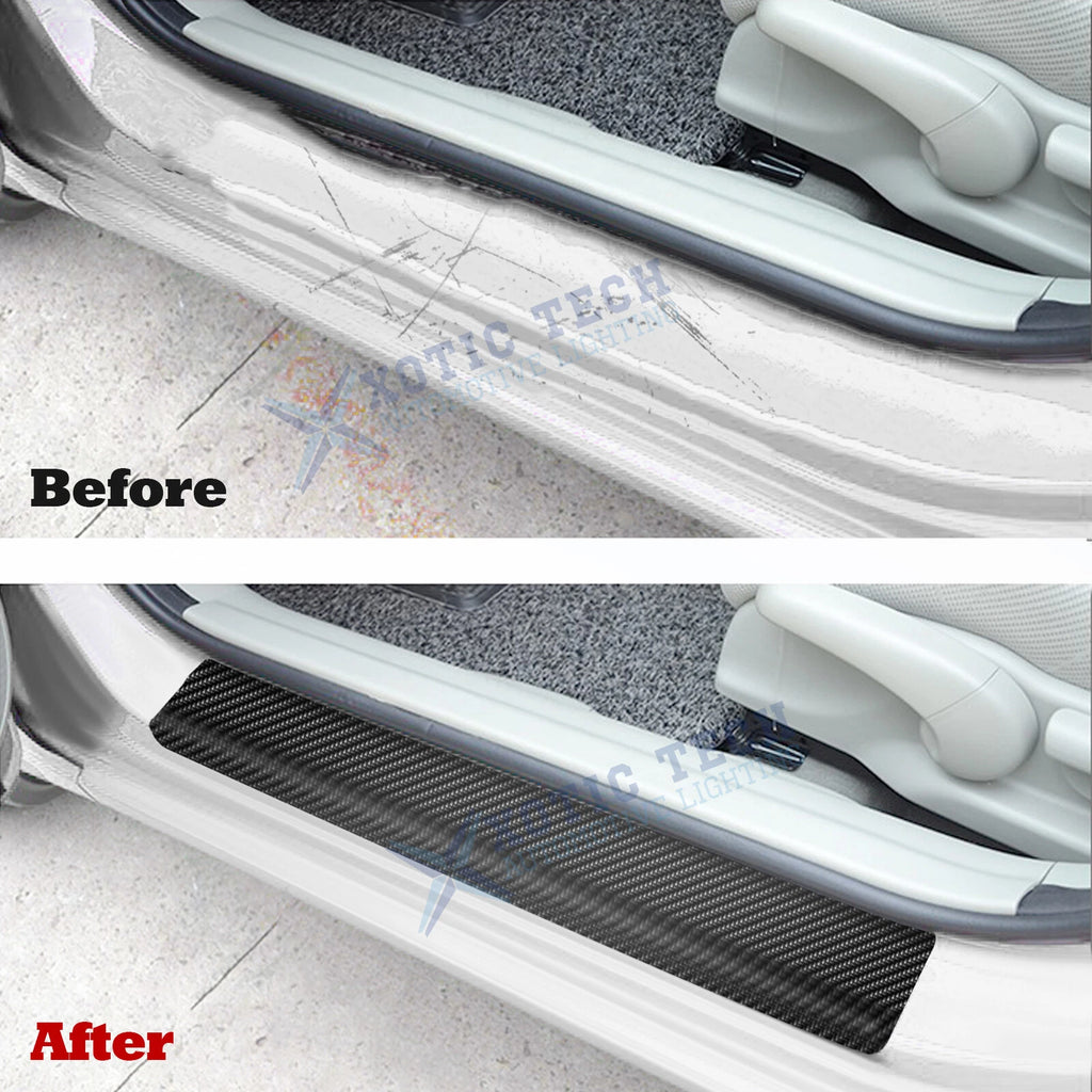 Carbon Fiber Door Sill Vinyl Scratch Protection Cover for 3D/4D (-)
