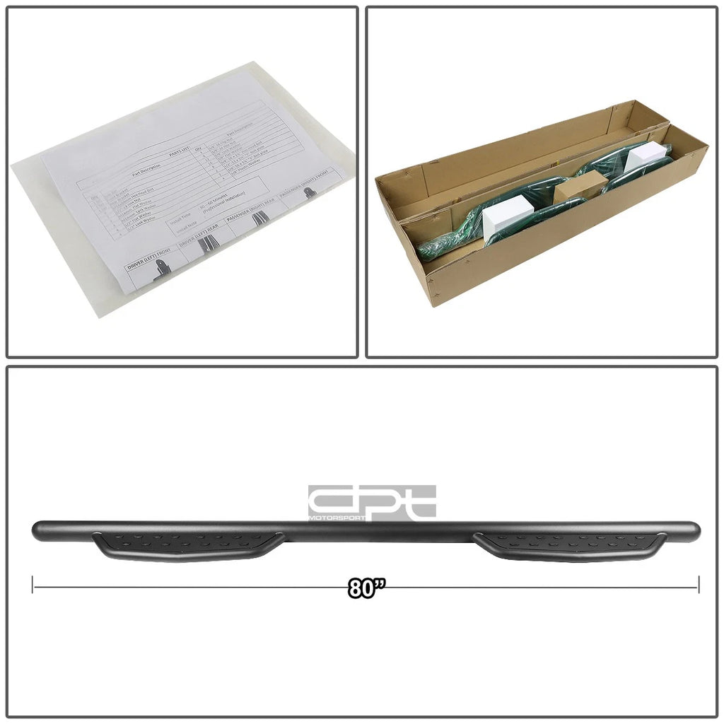 3" Black Step Bar Nerf Running Boards for Silverado/Sierra (2007–2019)