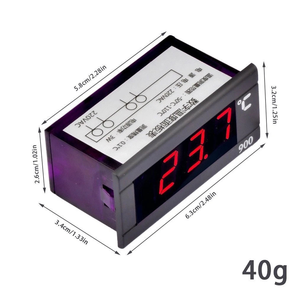 Digital Panel Thermometer for 220V Applications (58.4X25.7mm Mount)