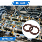 2X Oil Seal Rotary Shaft Seal for Various Models (35x45x7mm) FKM Rubber