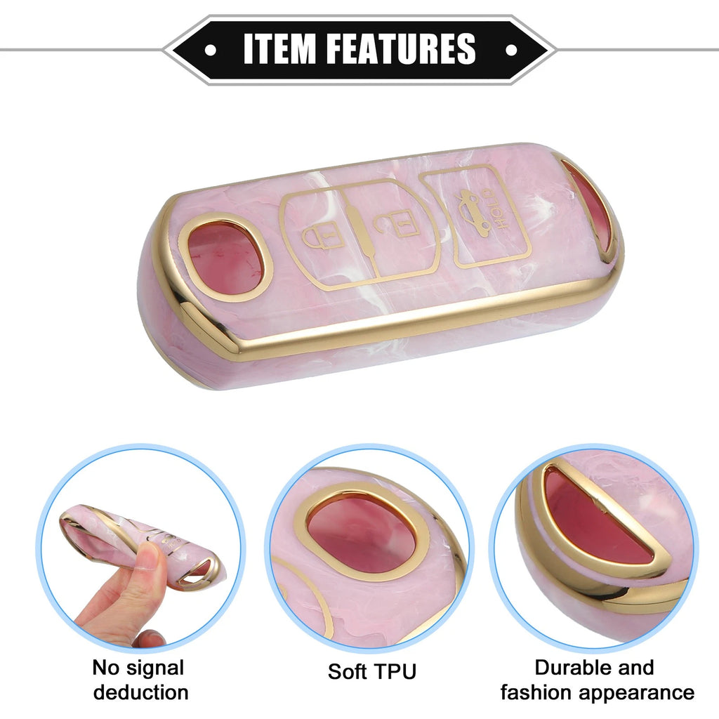 3X Remote Smart Key Fob Cover Case for Mazda CX-3 CX-4 CX-5 (TPU Pink)