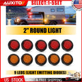 2 Inch Round 9 LED Clearance Side Marker Light Red Amber for Mack Anthem (2018–2023)
