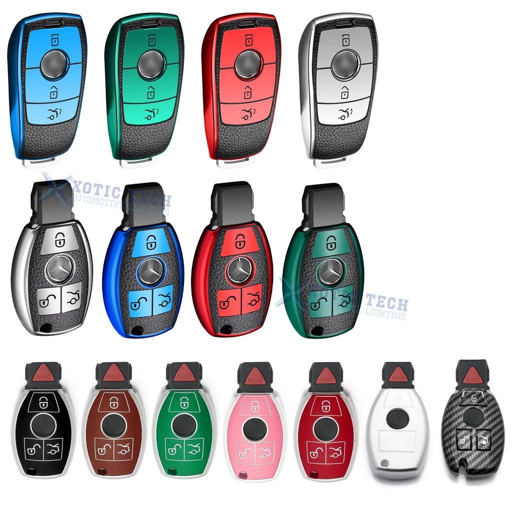 TPU Leather Key Fob Cover for Mercedes-Benz C, E, S-Class (2010–2017)