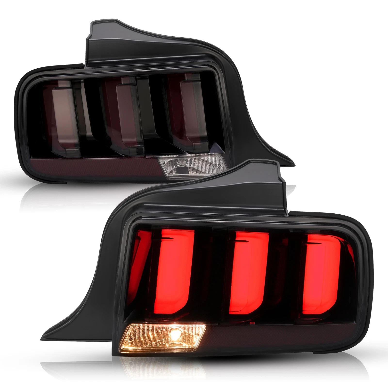LED Tube Tail Lights for Ford Mustang (2005–2009) Smoked Signal Brake Lamps