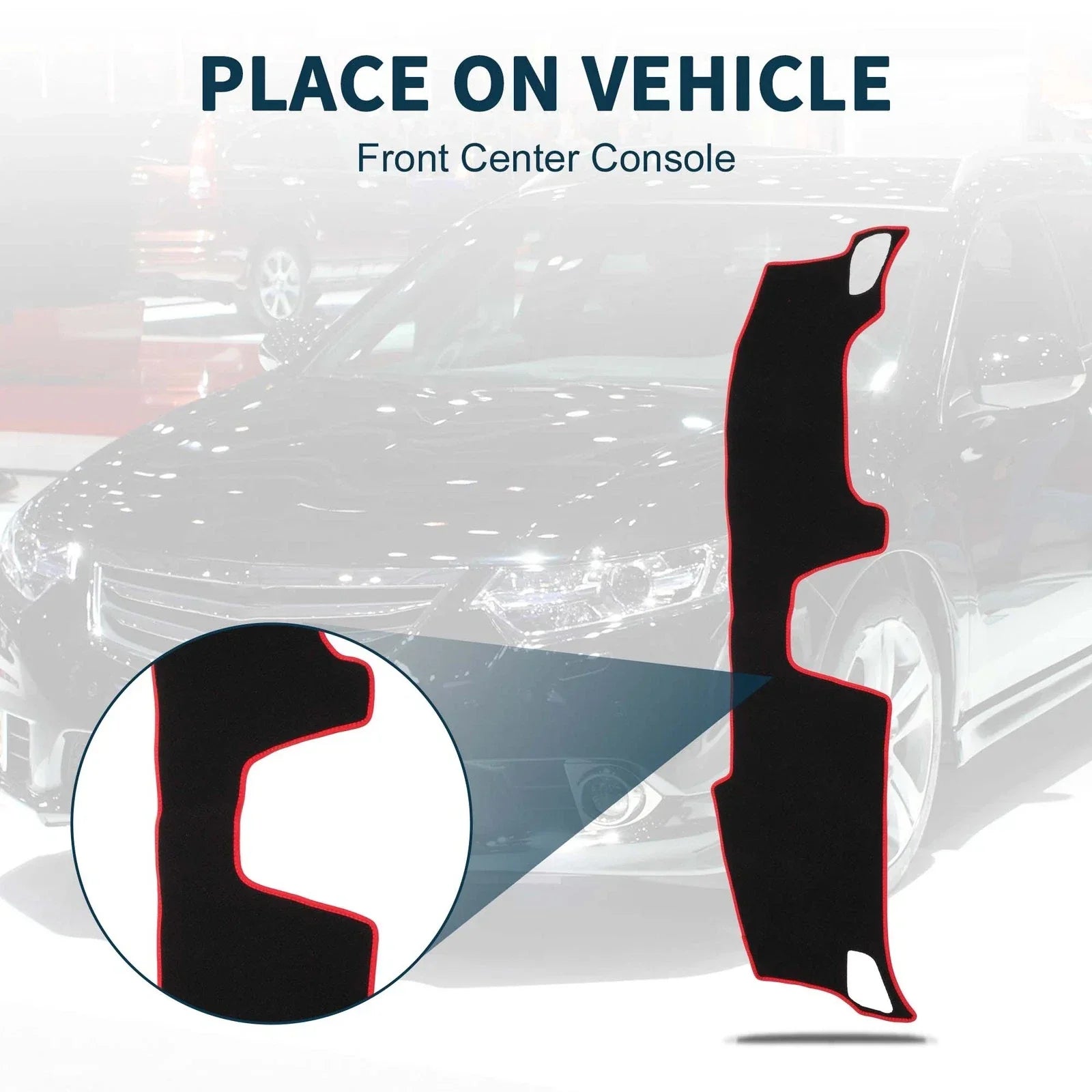 Dashboard Cover Mat for Honda Accord CY2 Sun Protector Pad Black Red