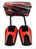 Black Red Hex Soko Mirrors for Honda CB750K (1969-1977)