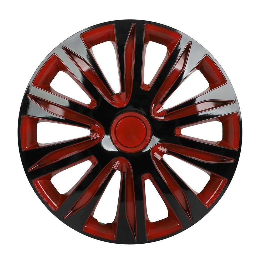 Set of 4 Wheel Covers for R16 Tire (Black & Red)