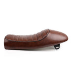 Universal Motorcycle Flat Hump Seat for Cafe Racer, Brat, Scrambler (Brown)