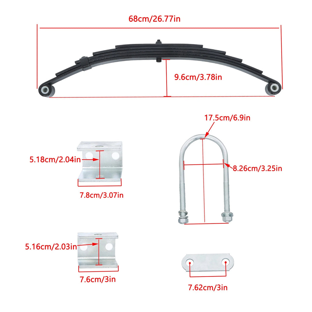 Single Trailer Axle Suspension Kit for 6000 lbs Capacity (Year Range)