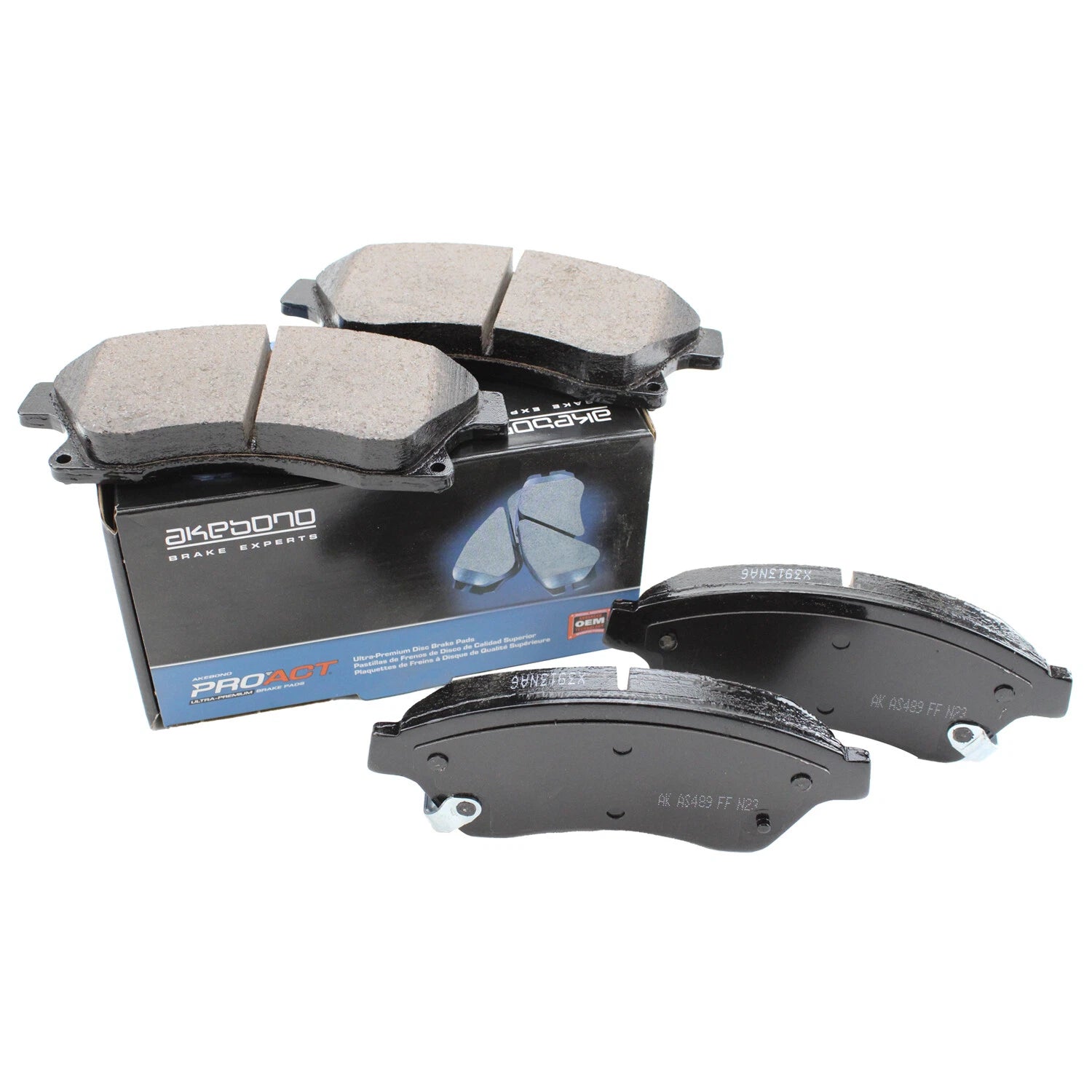 Set of 4 Akebono ProAct Ultra Front Ceramic Brake Pads for Cadillac ATS, Chevy Cruze, Sonic (2013–2019)