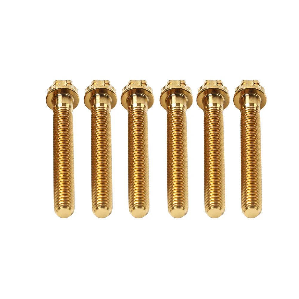 6pcs M6x45mm Titanium Torx Head Flange Screws for Motorcycle Bike