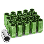 Open-End Aluminum Lug Nuts Set of 4 + Adapter for M12x1.25 (21mm OD/50mm Tall)