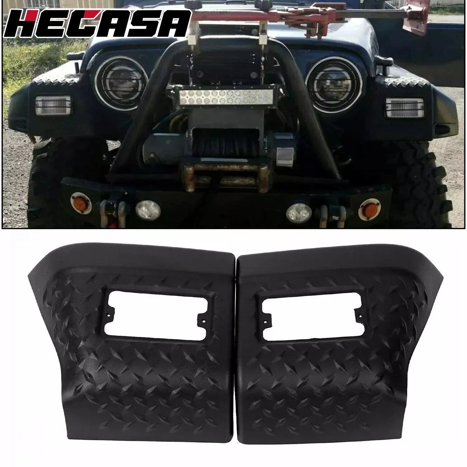 Pair Front Fender Body Armor Guards for Jeep Wrangler TJ (1997–2006) 11650.20