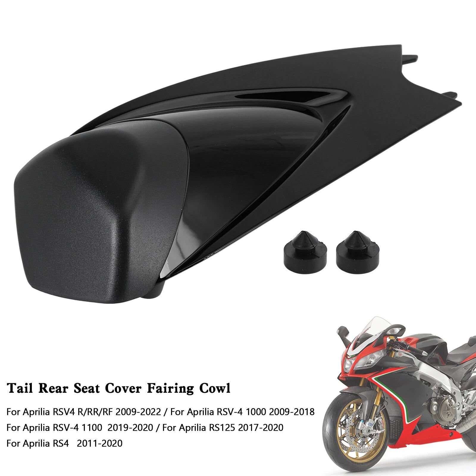 Rear Seat Cover Fairing Cowl for Aprilia RS4 RSV4 1000 (2009–2022) Black