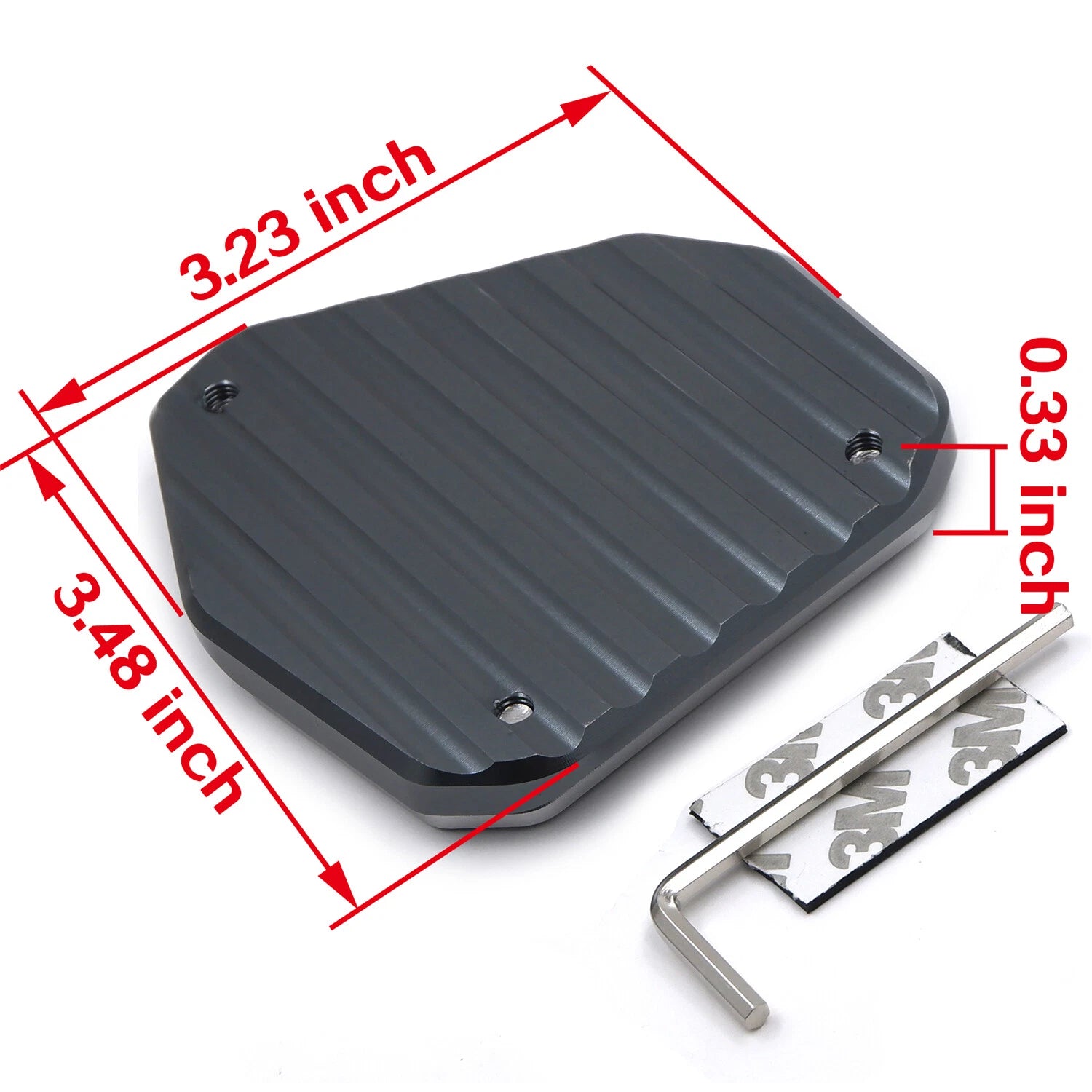 CNC Side Stand Pad Kickstand Extension for Kawasaki KLR650 (2008–2019)
