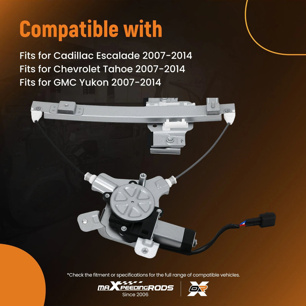 Rear Right Power Window Regulator with Motor for Chevy Tahoe GMC Yukon (2007–2014)