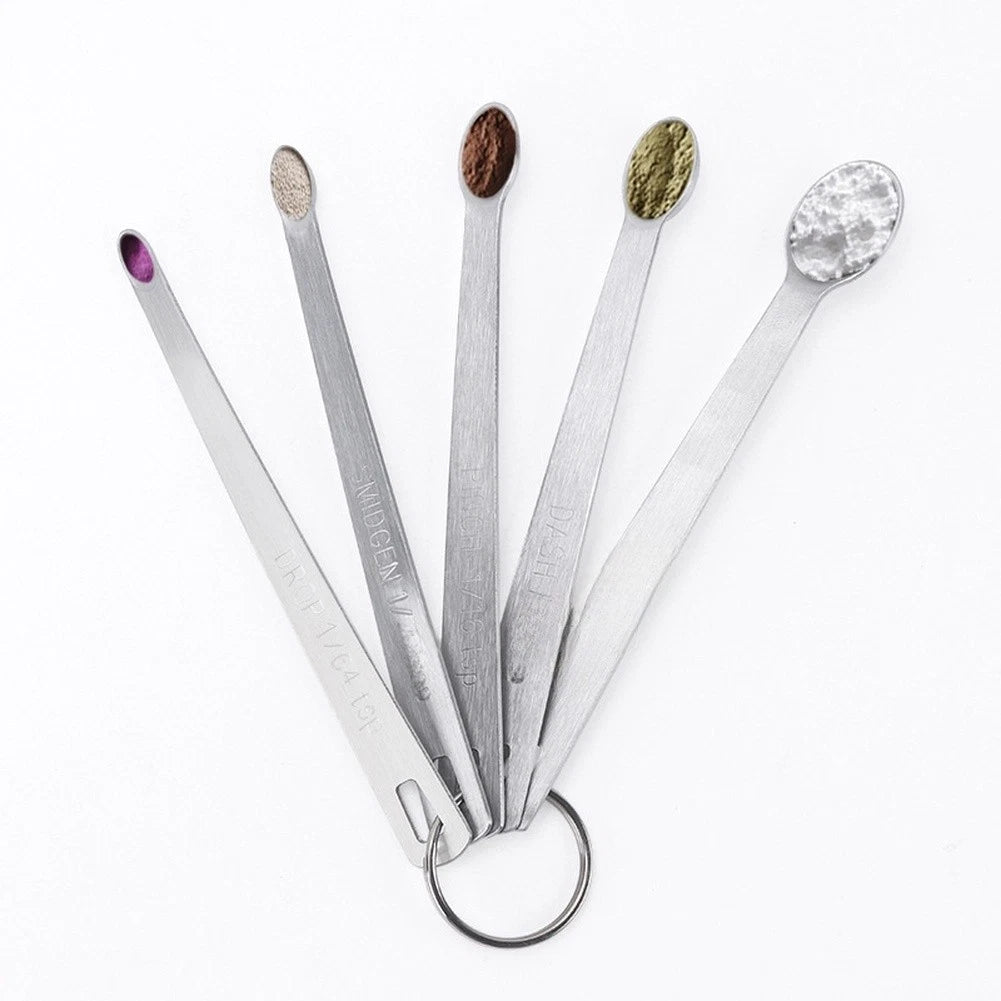 Set of 5 Stainless Steel Measuring Spoons for Kitchen Tools