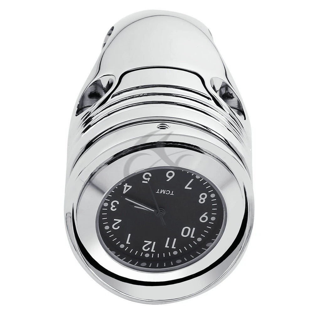 Chrome Handlebar Clock Mount for Harley Davidson Cruiser (1.25")