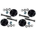 Set of 4 Trailer Axle Kit with Hubs, Spindles, Seals, Caps & Bearings