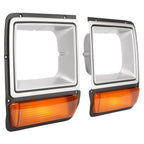 Headlight Bezel Pair for Dodge D/W Pickup Truck (1986–1990) w/Corner Light