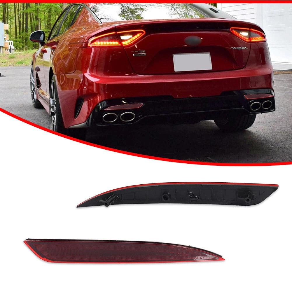 2X Red Lens Rear Bumper Reflector Lights for Kia Optima (2016–2018)