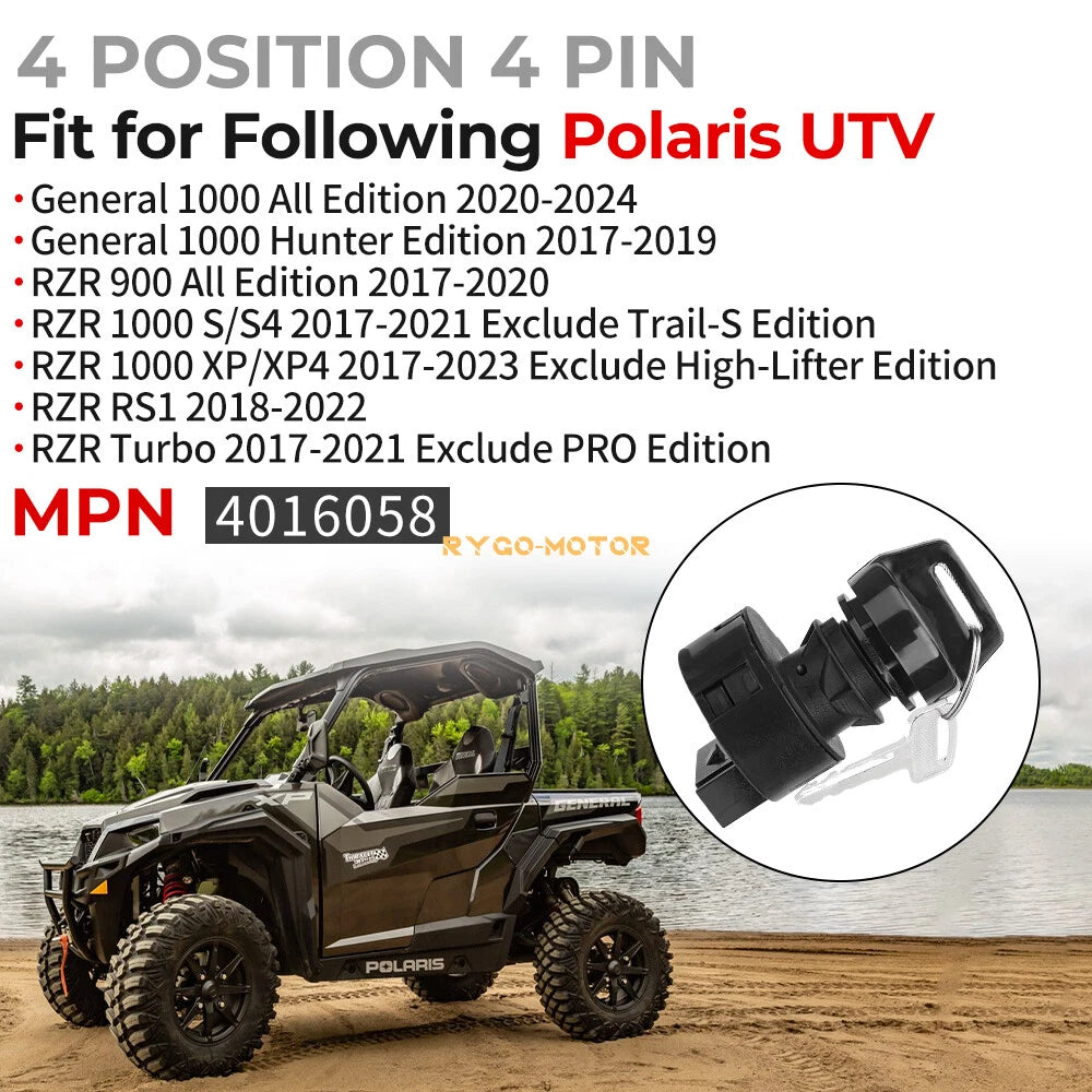 Ignition Key Switch for Polaris Ranger RZR XP 1000 EPS (2017–2021)