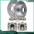 Rear Brake Caliper Ceramic Pad Slotted Rotor Kit for Dodge Challenger (2009–2018)