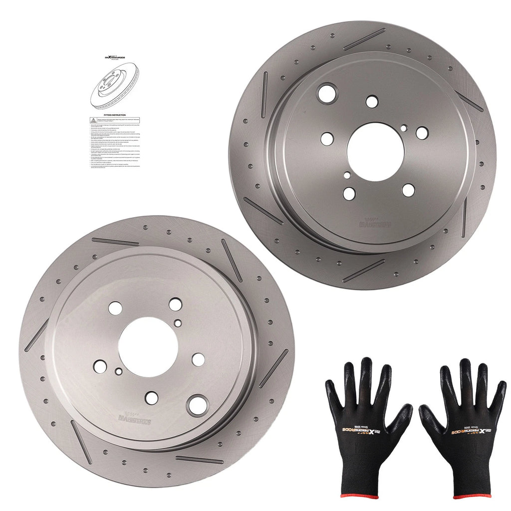 Set of 2 Rear Brake Rotors for Subaru WRX (2012–2014) Impreza (2008–2014)