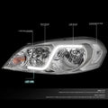 LED Bar Headlight Lamp for Chevy Impala Limited (2006–2016) + Tool Box Chrome/Clear