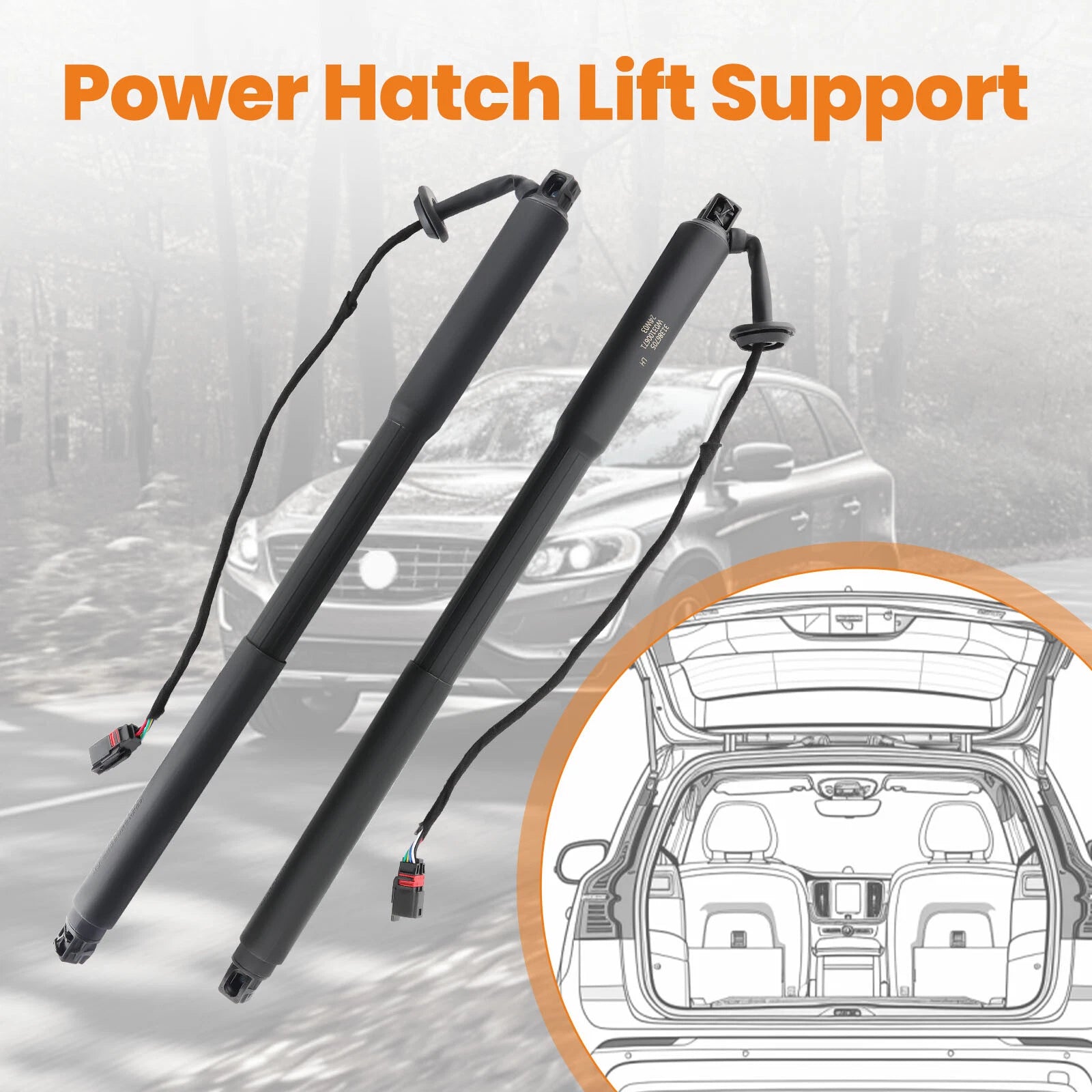 2X Rear Power Hatch Lift Supports for Volvo XC60 (2012–2017) 31386705 31386706