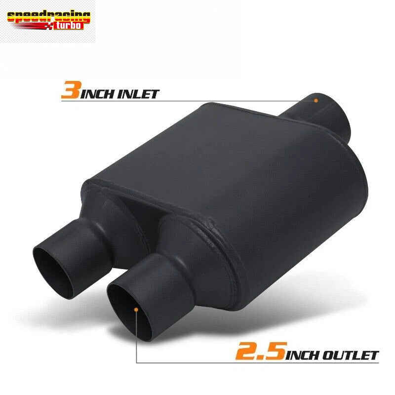 3" Inlet 2.5" Outlet Race Performance Exhaust Muffler for