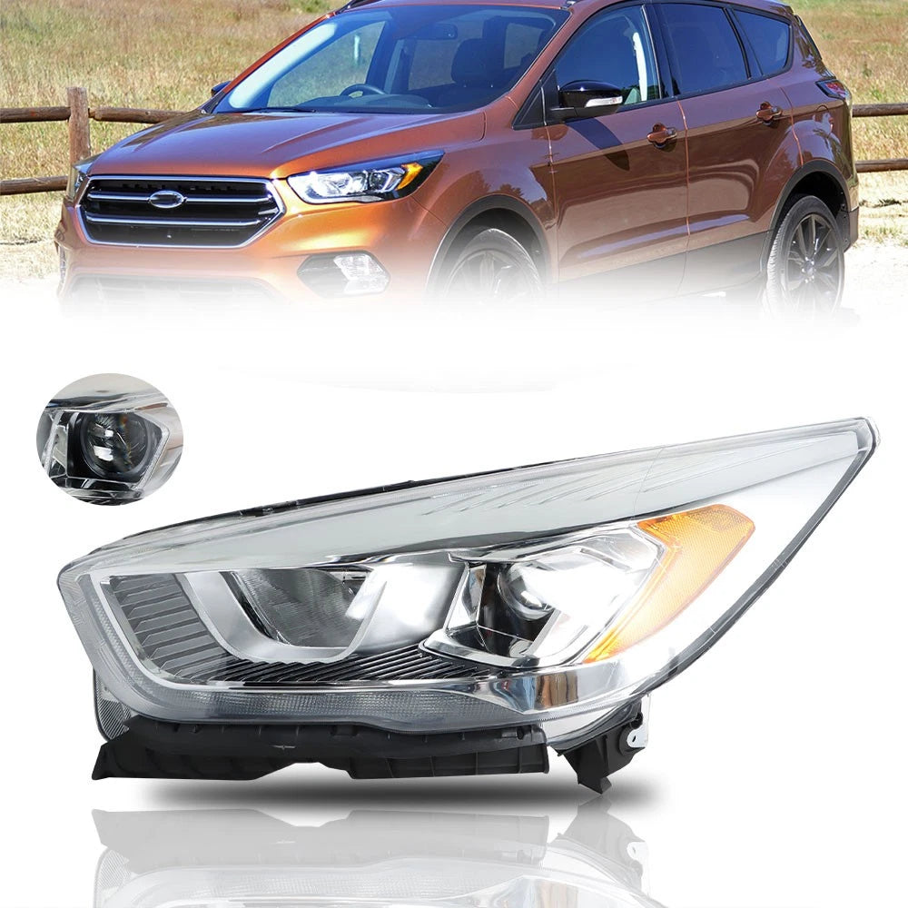 Chrome Left Side Headlight with LED DRL for Ford Escape (2017â2019)