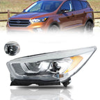 Chrome Left Side Headlight with LED DRL for Ford Escape (2017â2019)