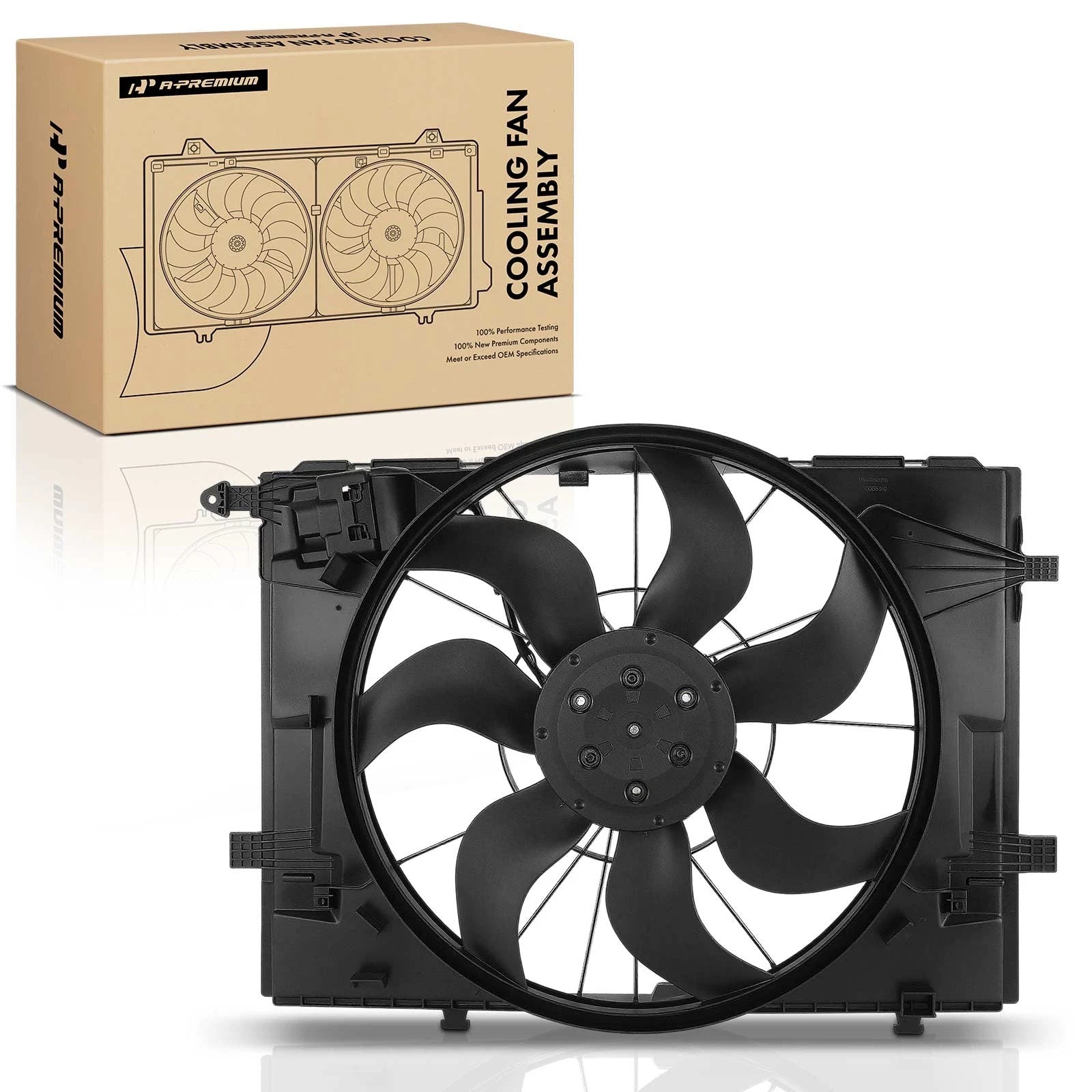 Radiator Fan Assembly with Shroud for Mercedes-Benz C300 C400 C43 AMG (2015–2019)
