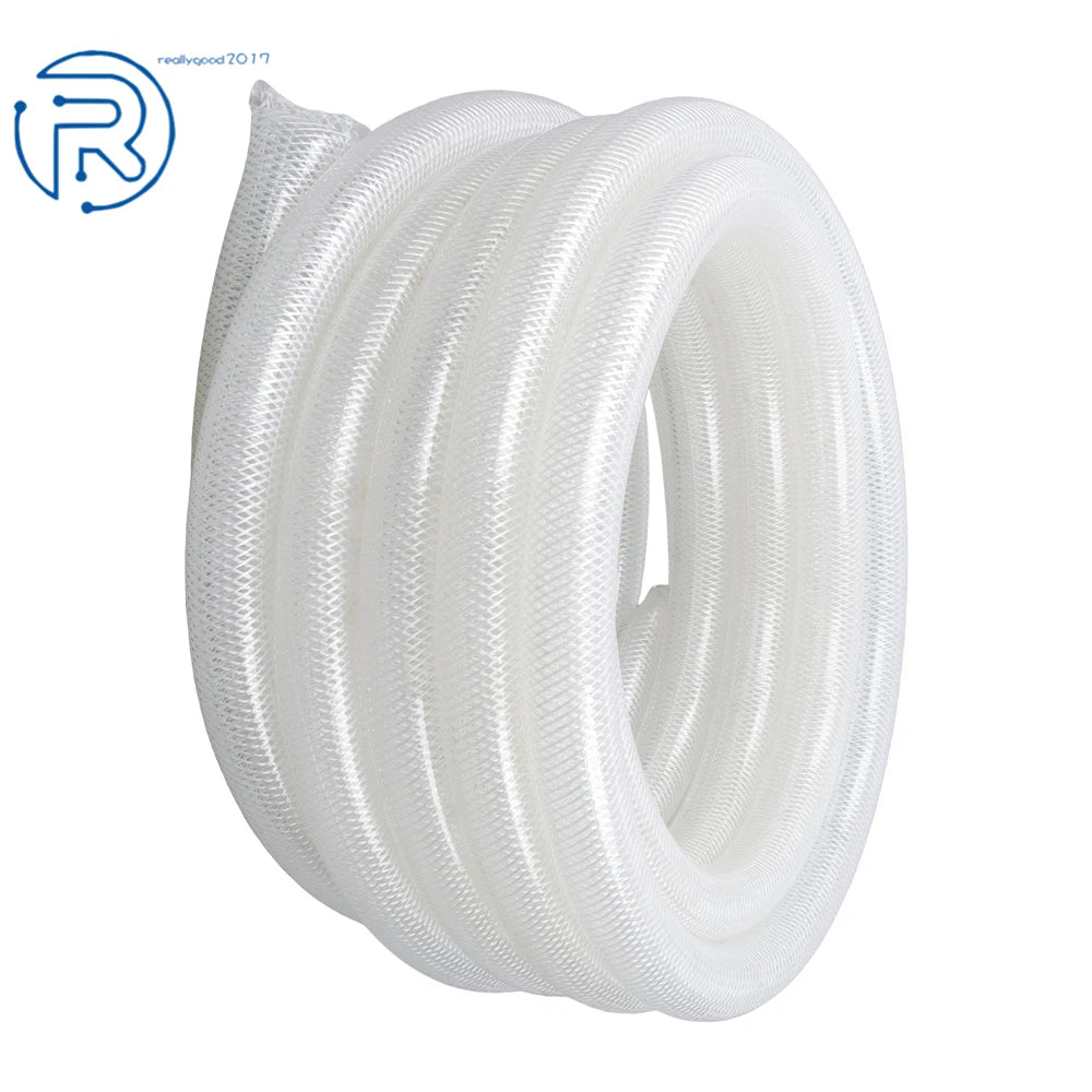 25ft Heavy Duty Braided Clear PVC Tubing 1" ID × 1-19/64" OD