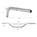 1'' Ape Hanger Handlebar for Harley Softail Fatboy (Chrome/Black)