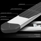 Set of 2 Chrome Running Boards for Toyota Tundra CrewMax (2022–2023)